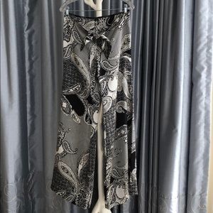 Paisley pattern wide leg pants